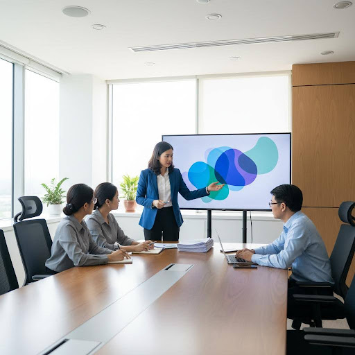 Kế toán trưởng lãnh đạo đội ngũ, đảm bảo công tác quản lý tài chính hiệu quả và quy trình kế toán thông suốt.