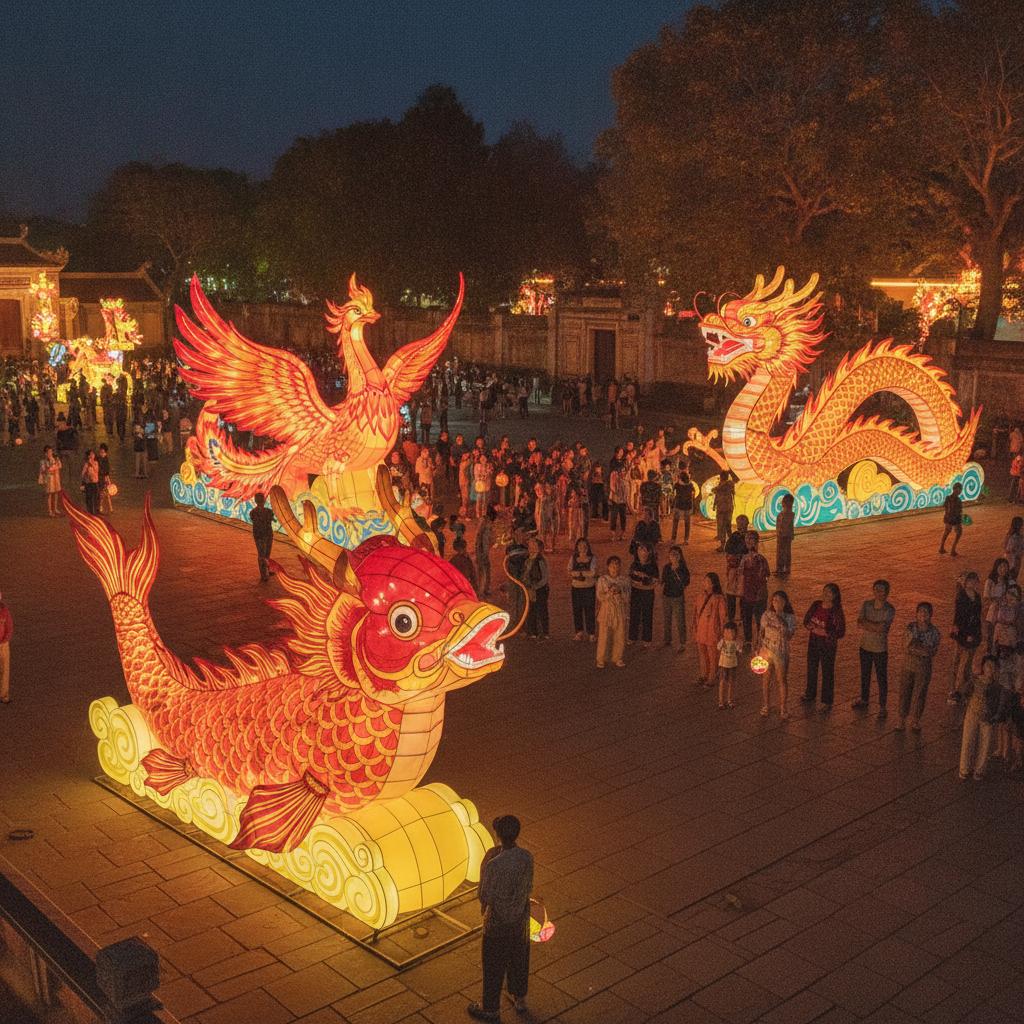 Tết Trung thu Tuyên Quang (hay còn gọi là Lễ hội Thành Tuyên) nổi tiếng với những mô hình đèn lồng khổng lồ, độc đáo, thu hút du khách khắp nơi.